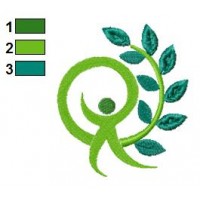 Man Tree Logo Embroidery Design